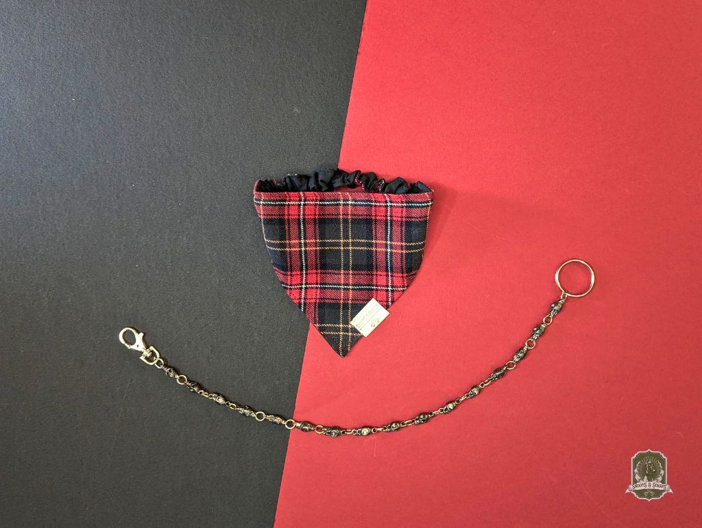 Red Cherry Tartan | Elastic Dog Bandana