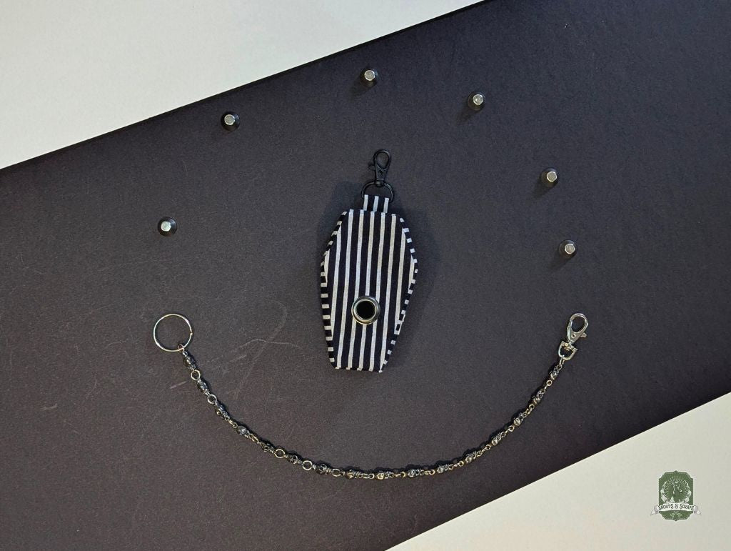 The Coffin | Jack Skelly Black & White Stripes | Poo Bag Holder