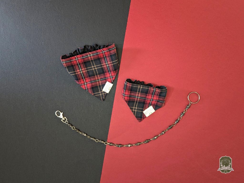 Red Cherry Tartan | Elastic Dog Bandana