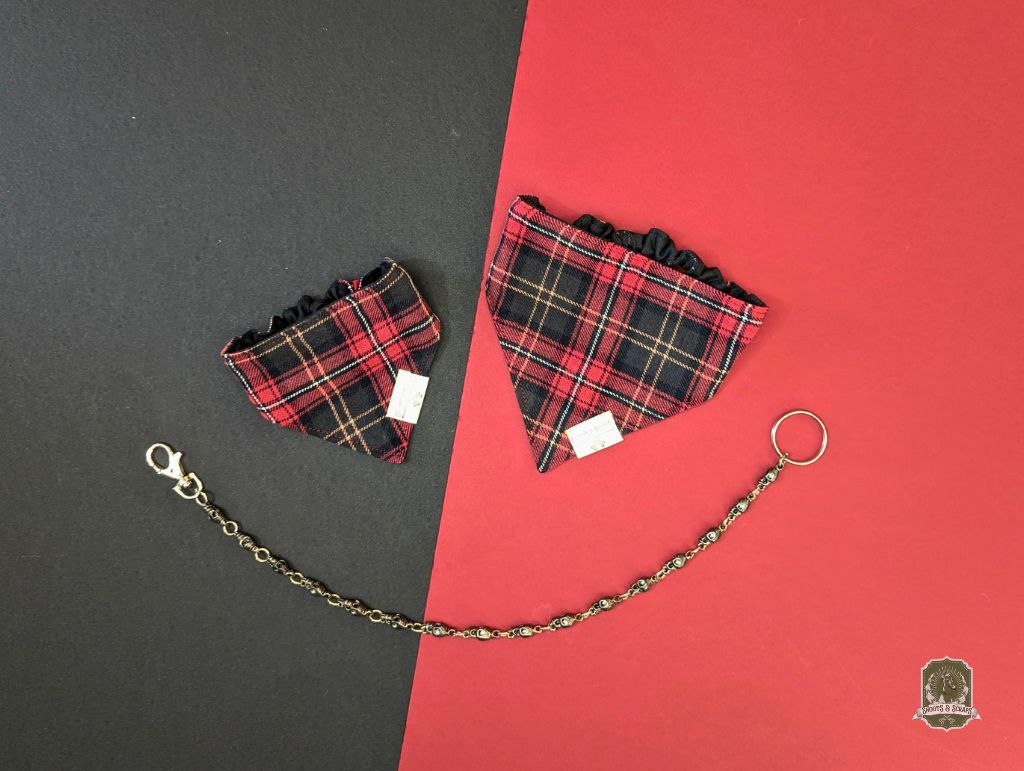 Red Cherry Tartan | Elastic Dog Bandana