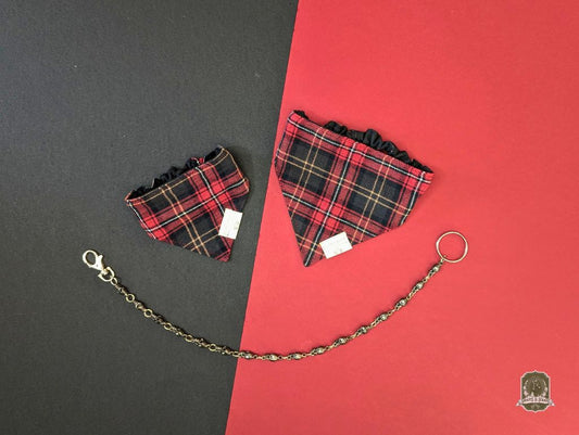 Red Cherry Tartan | Elastic Dog Bandana