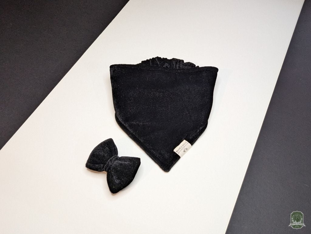 Black Velvet | Elastic Dog Bandana