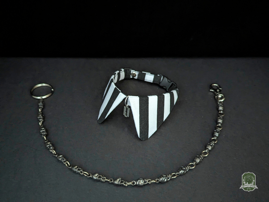 Stripes & Razors | Cat Collar with Charm