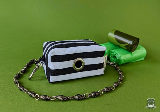 Deluxe | Poo Bag Holder | Black & White Stripes
