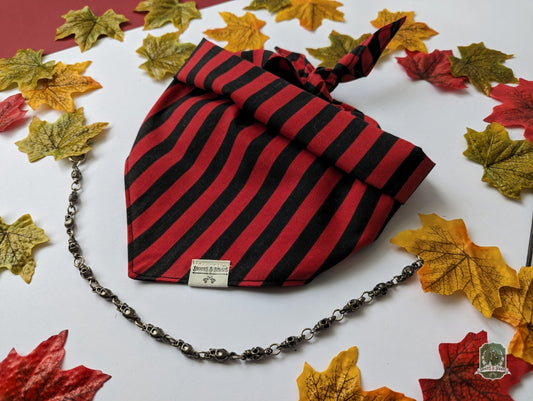 Black & Red Stripes | Tie On Bandana