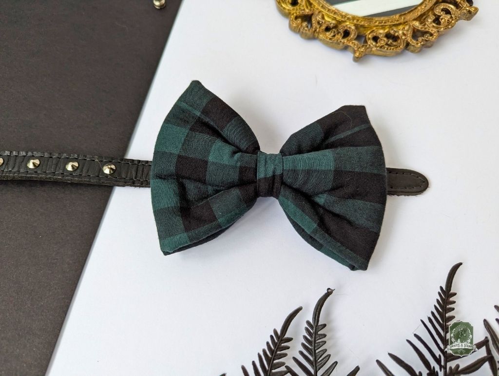 Green & Black Tartan | Pet Bow Tie