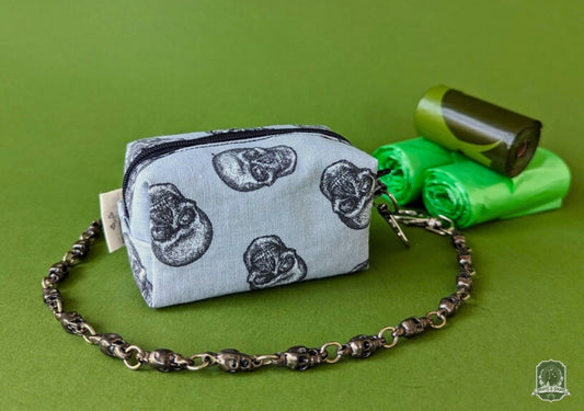 Deluxe | Poo Bag Holder | Grey Skulls