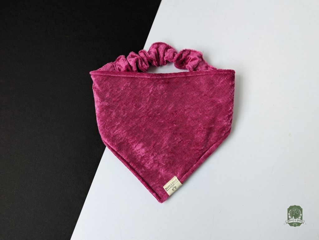 Hot Pink Velvet | Elastic Dog Bandana