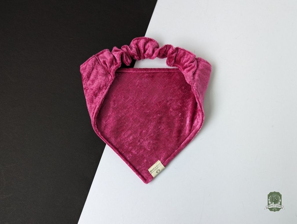 Hot Pink Velvet | Elastic Dog Bandana