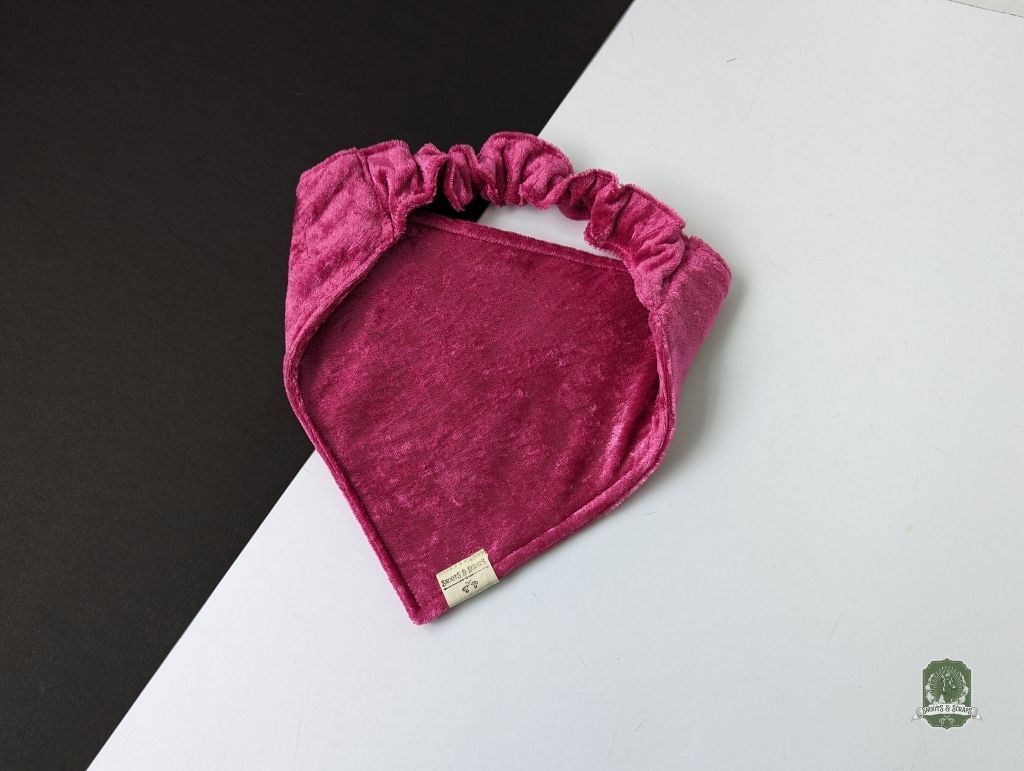 Hot Pink Velvet | Elastic Dog Bandana