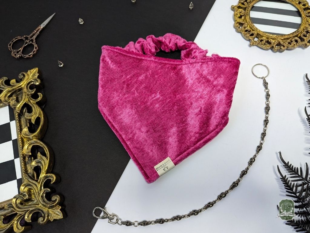 Hot Pink Velvet | Elastic Dog Bandana