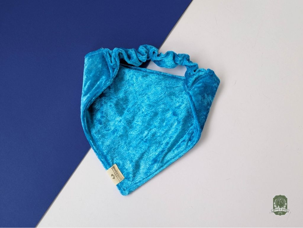 Ice Blue Velvet | Elastic Dog Bandana
