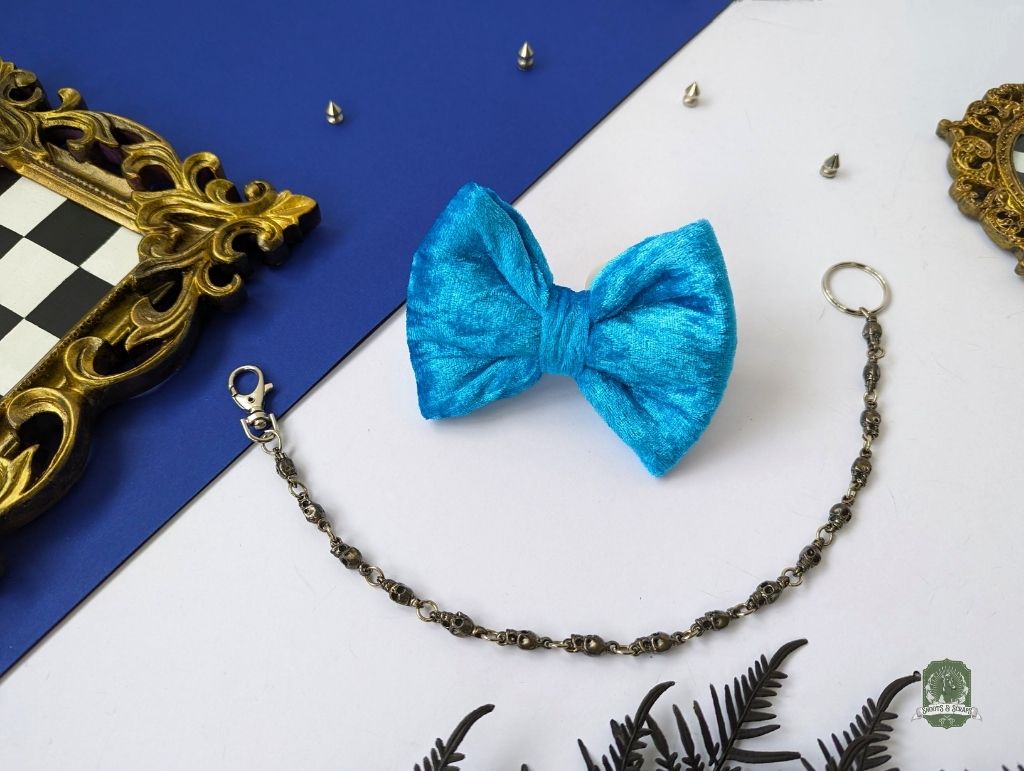 bright blue bow tie for pet collars