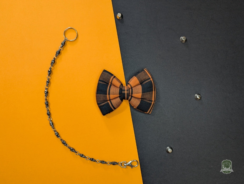 Orange Tartan Check | Pet Bow Tie