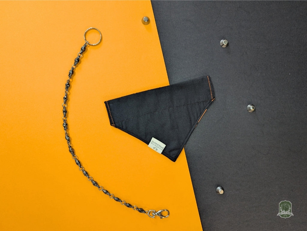 Orange Tartan Check | Slide On Collar Bandana