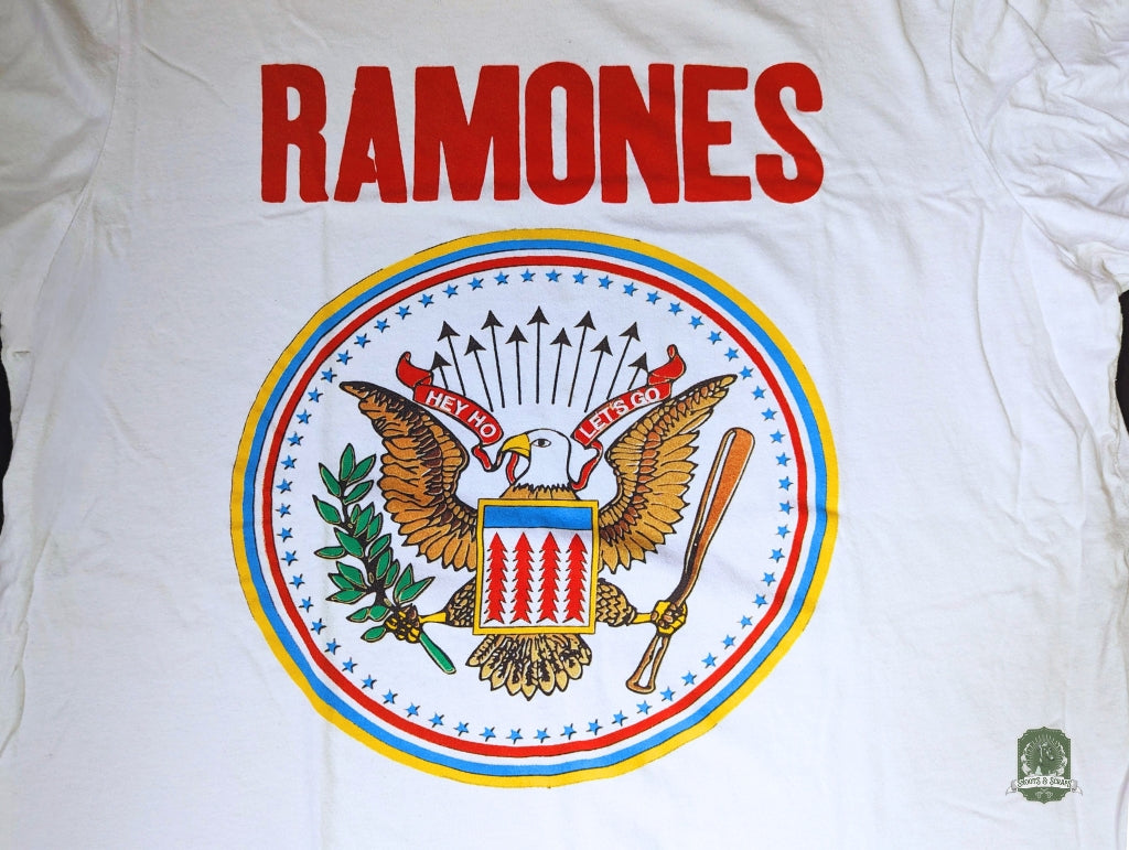 Pick your size | Ramones White Dog Band Tee | Made To Order
