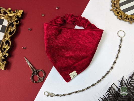 Red Berry Velvet | Elastic Dog Bandana