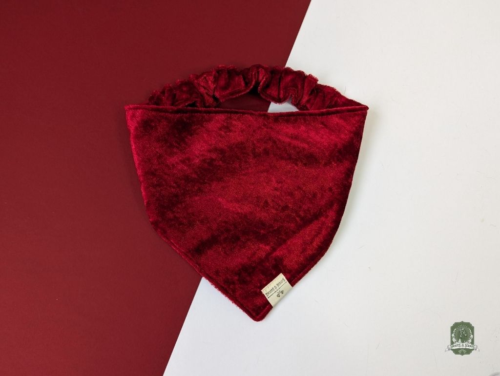 Red Berry Velvet | Elastic Dog Bandana