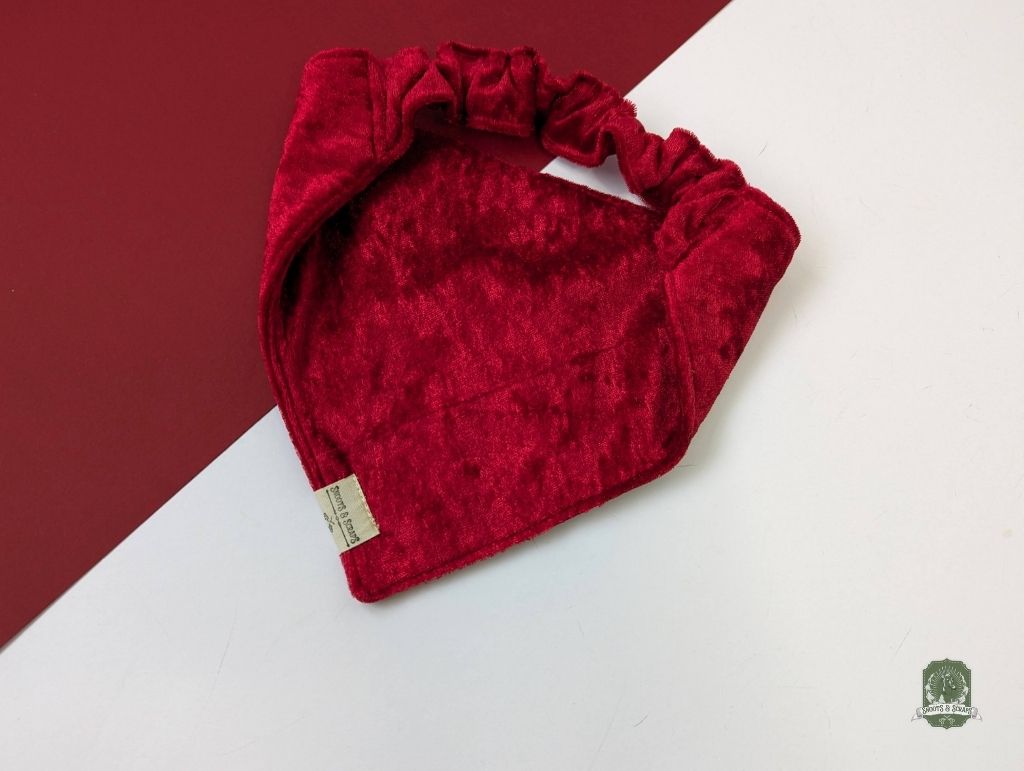 Red Berry Velvet | Elastic Dog Bandana