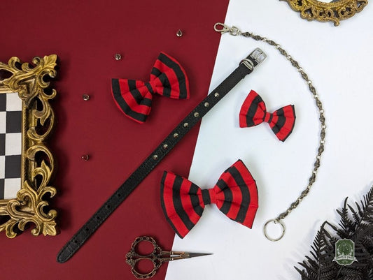 Black & Red Stripes | Pet Bow Tie