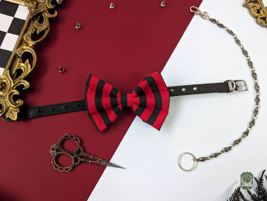 Black & Red Stripes | Pet Bow Tie