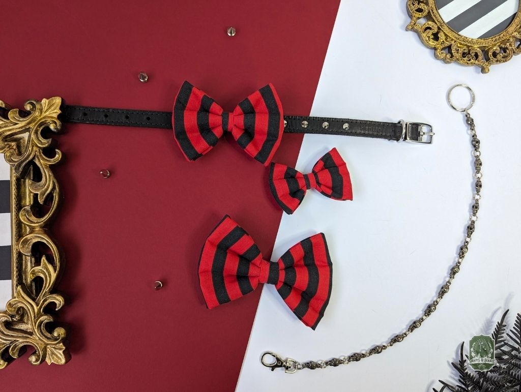Black & Red Stripes | Pet Bow Tie