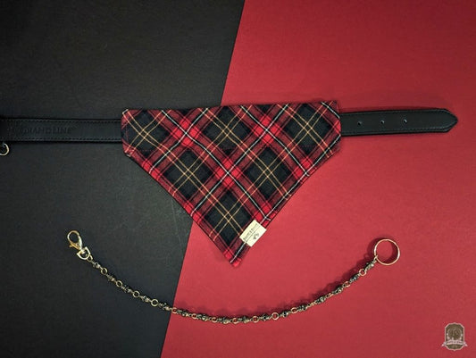 Red Cherry Tartan | Slide on Dog Bandana