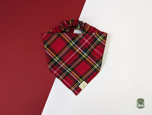 Red Tartan Check | Elastic Dog Bandana