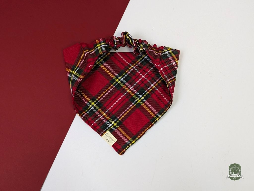 Red Tartan Check | Elastic Dog Bandana