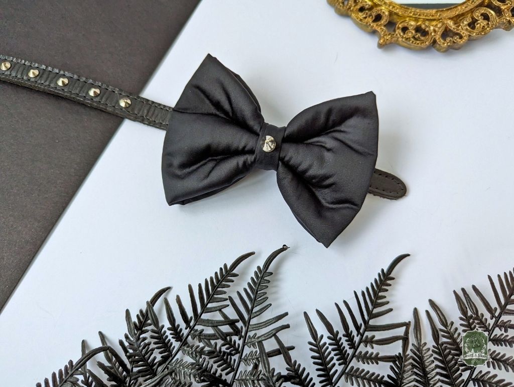 Black Satin Spike | Pet Bow Tie