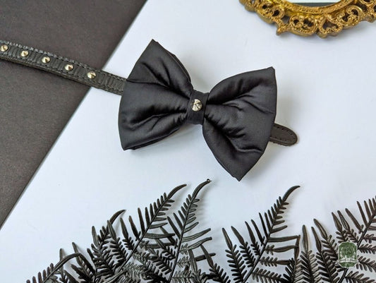Black Satin Spike | Pet Bow Tie