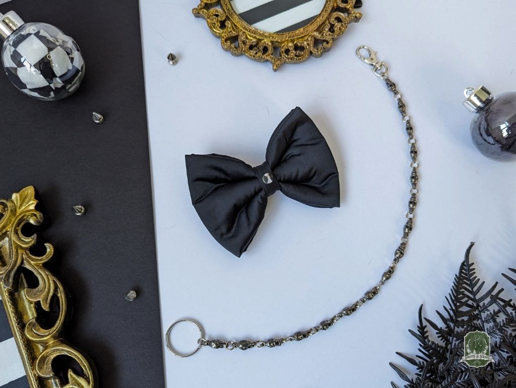 Black Satin Spike | Pet Bow Tie