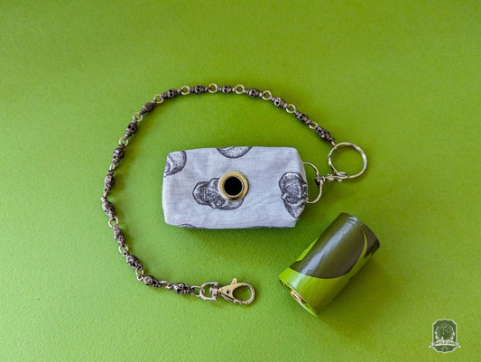 Mini | Poo Bag Holder | Grey Skulls
