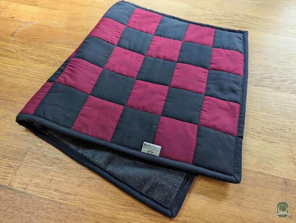 Burgundy & Black Checkerboard | Pet Bowl Quilted Placemats