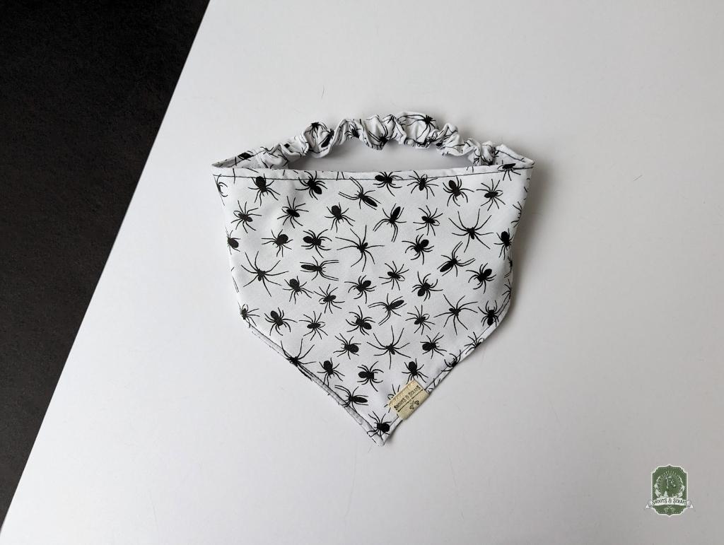 Spiders Matching Set | Elastic Dog Bandana + Bow Tie + Poo Bag Holder | Dog Essentials Bundle