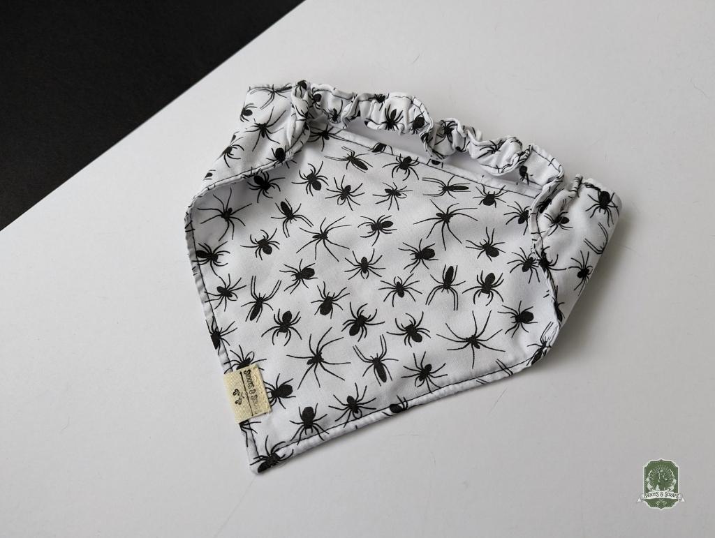 Spiders Matching Set | Elastic Dog Bandana + Bow Tie + Poo Bag Holder | Dog Essentials Bundle