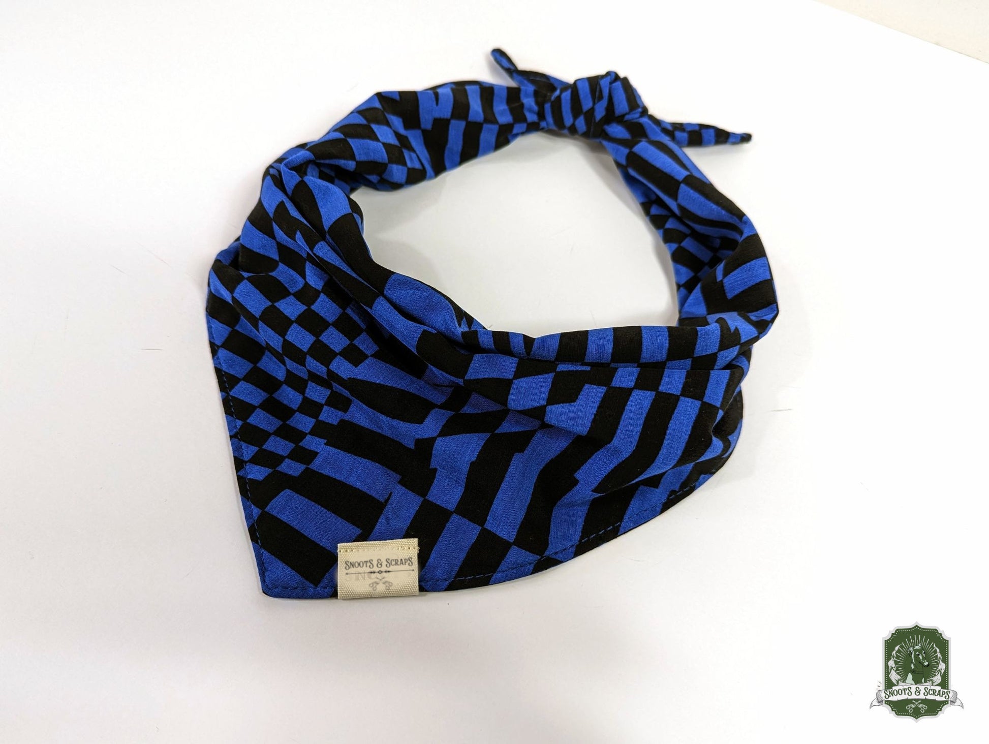 Tie On Black And Blue Bandana