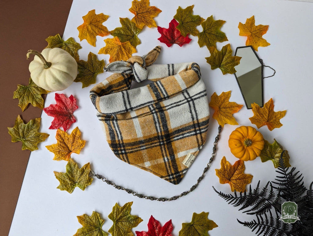 Yellow Tartan Check | Tie On Bandana