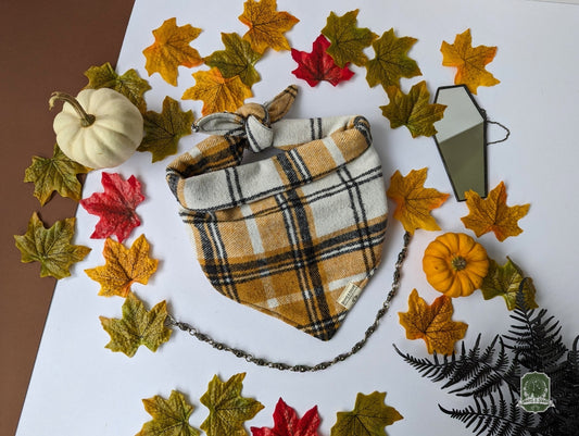 Yellow Tartan Check | Tie On Bandana