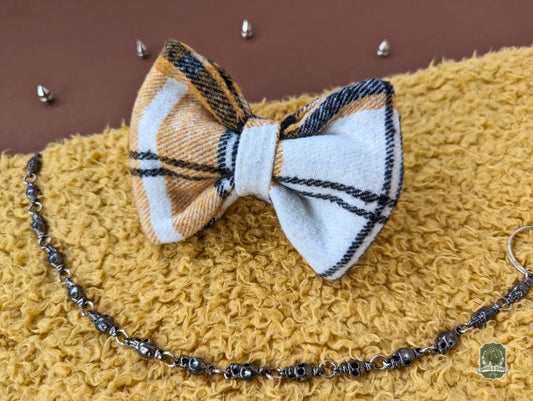 Yellow Tartan Check | Pet Bow Tie