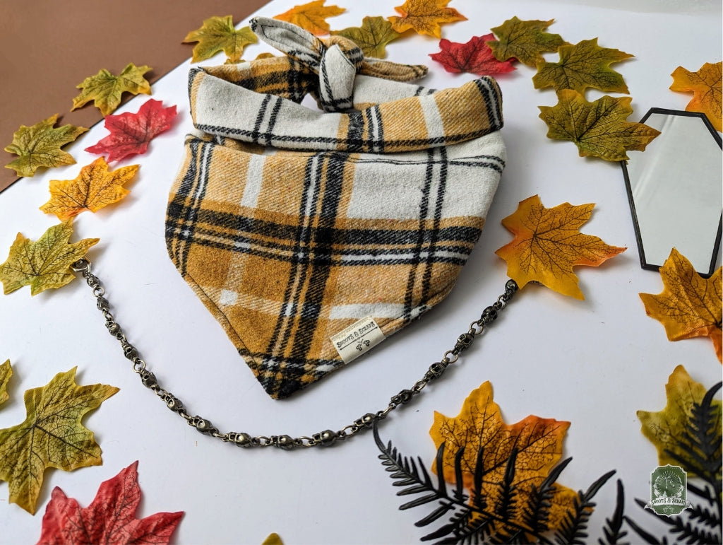 Yellow Tartan Check | Tie On Bandana