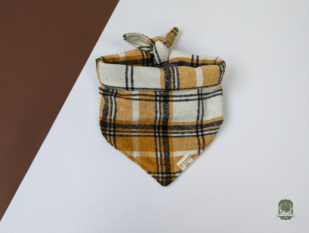 Yellow Tartan Check | Tie On Bandana