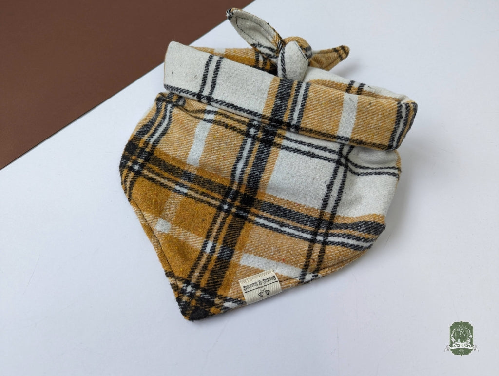 Yellow Tartan Check | Tie On Bandana