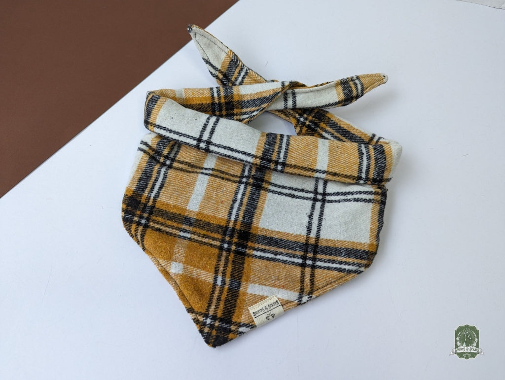 Yellow Tartan Check | Tie On Bandana
