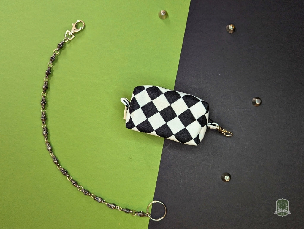 Deluxe | Poo Bag Holder | Black & White Diamond Checkerboard