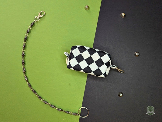 Deluxe | Poo Bag Holder | Black & White Diamond Checkerboard