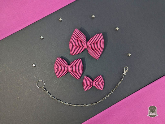 Pink & Black Stripes | Pet Bow Tie