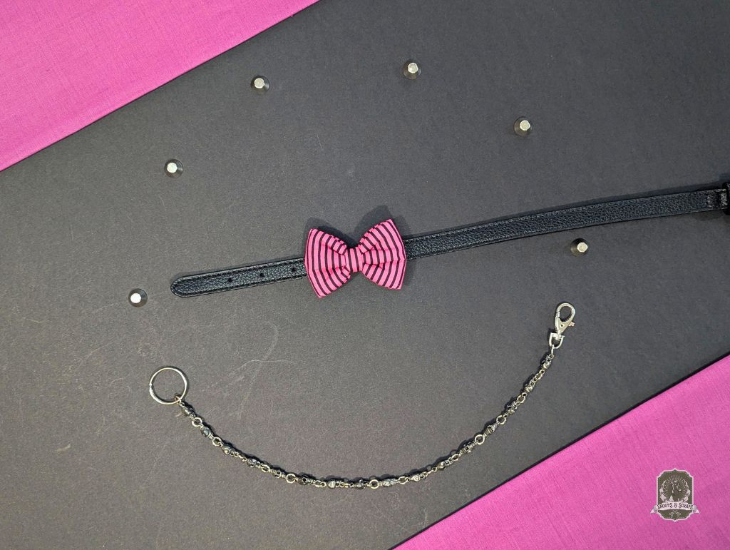 Pink & Black Stripes | Pet Bow Tie