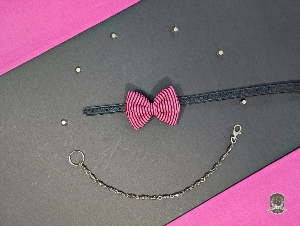 Pink & Black Stripes | Pet Bow Tie