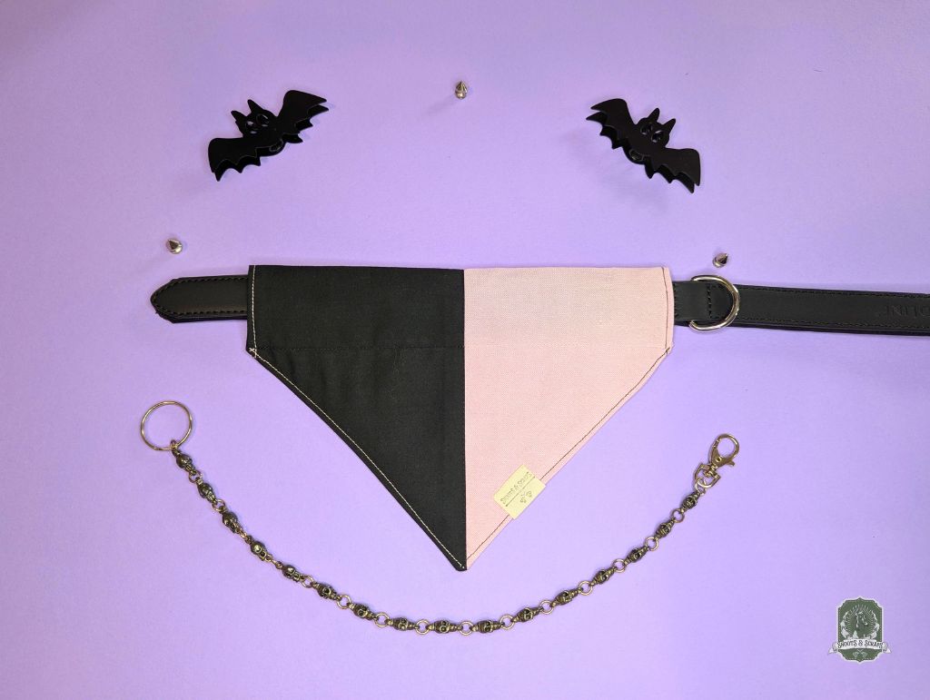 Pink & Black | Slide On Collar Bandana